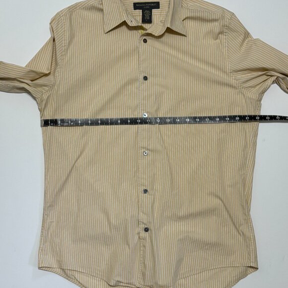 Banana Republic Classic Long Sleeve Shirt Yellow Striped Mens Size Large MOP - Picture 4 of 9